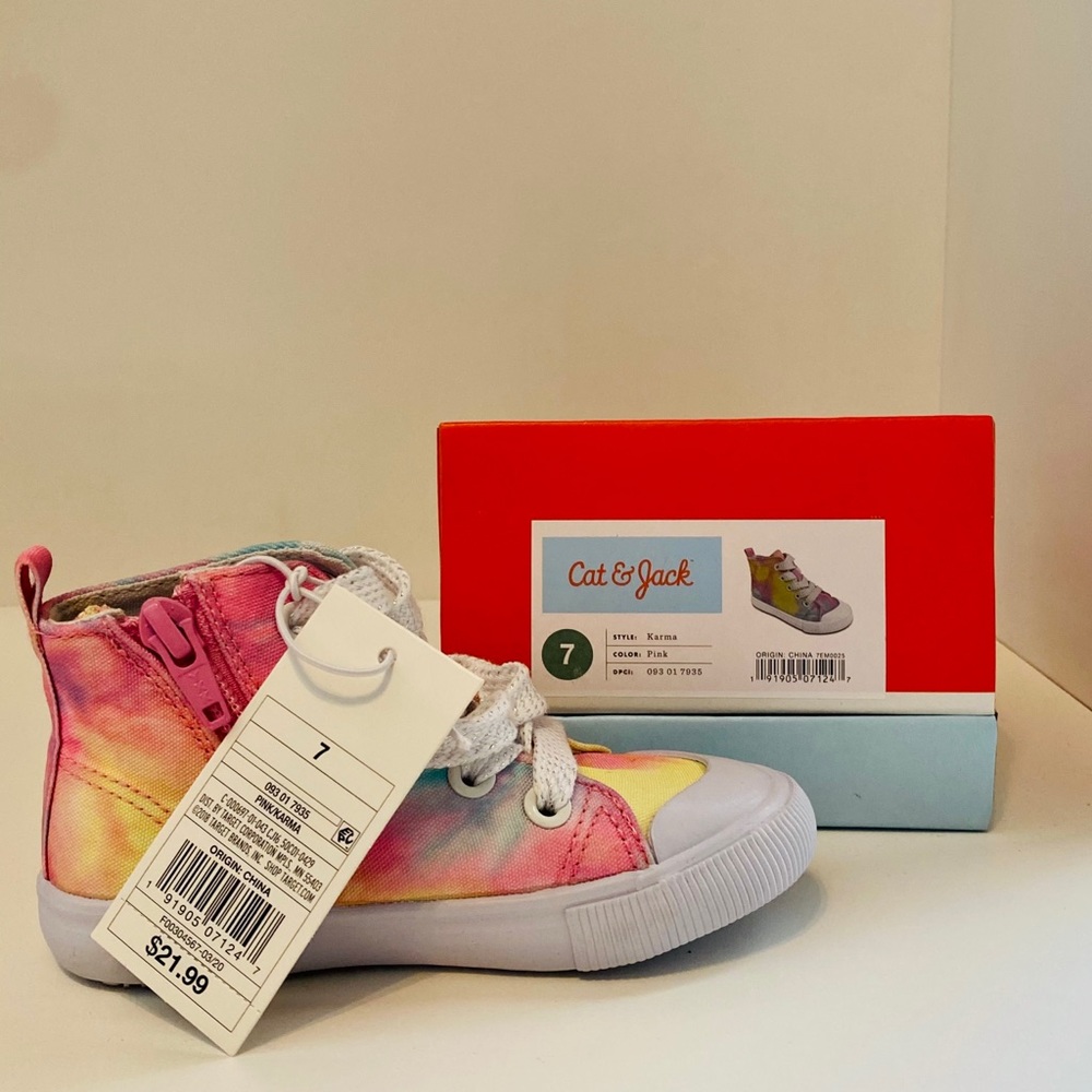 NWT Toddler Girl Tye Dye Tennis Shoes size 7